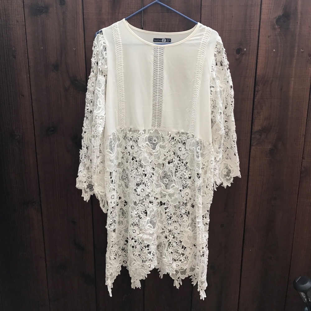 Boohoo Crochet Kimono Sleeve Dress