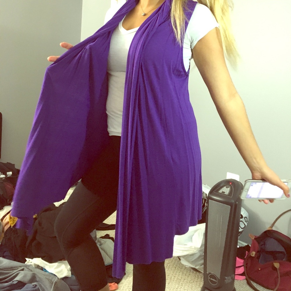 Purple cardigan