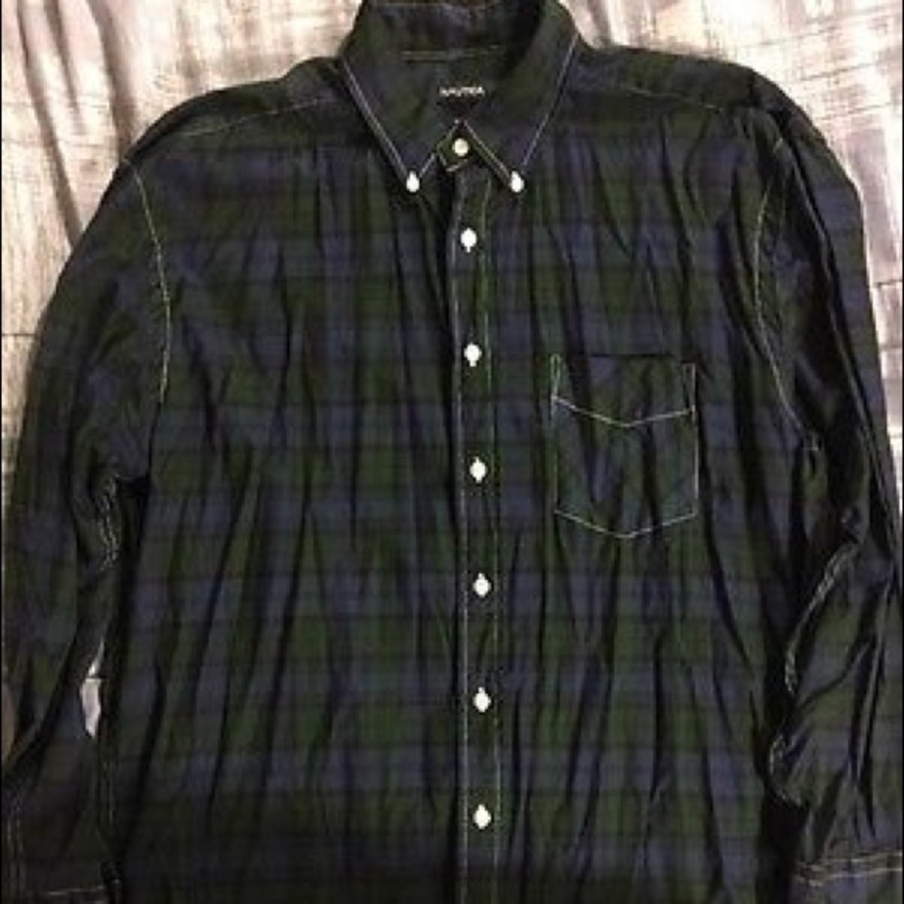 Nautica Long Sleeve Button Down Shirt Vintage 90s