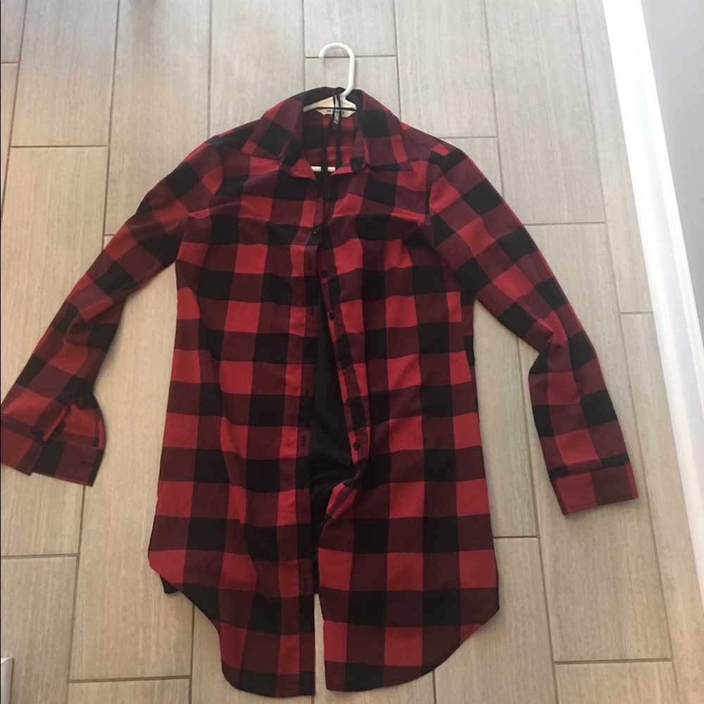 B.B. Dakota red and black plaid dress