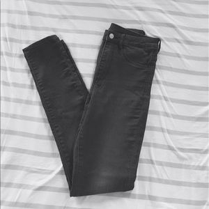 Black, high-waisted, skinny jeans