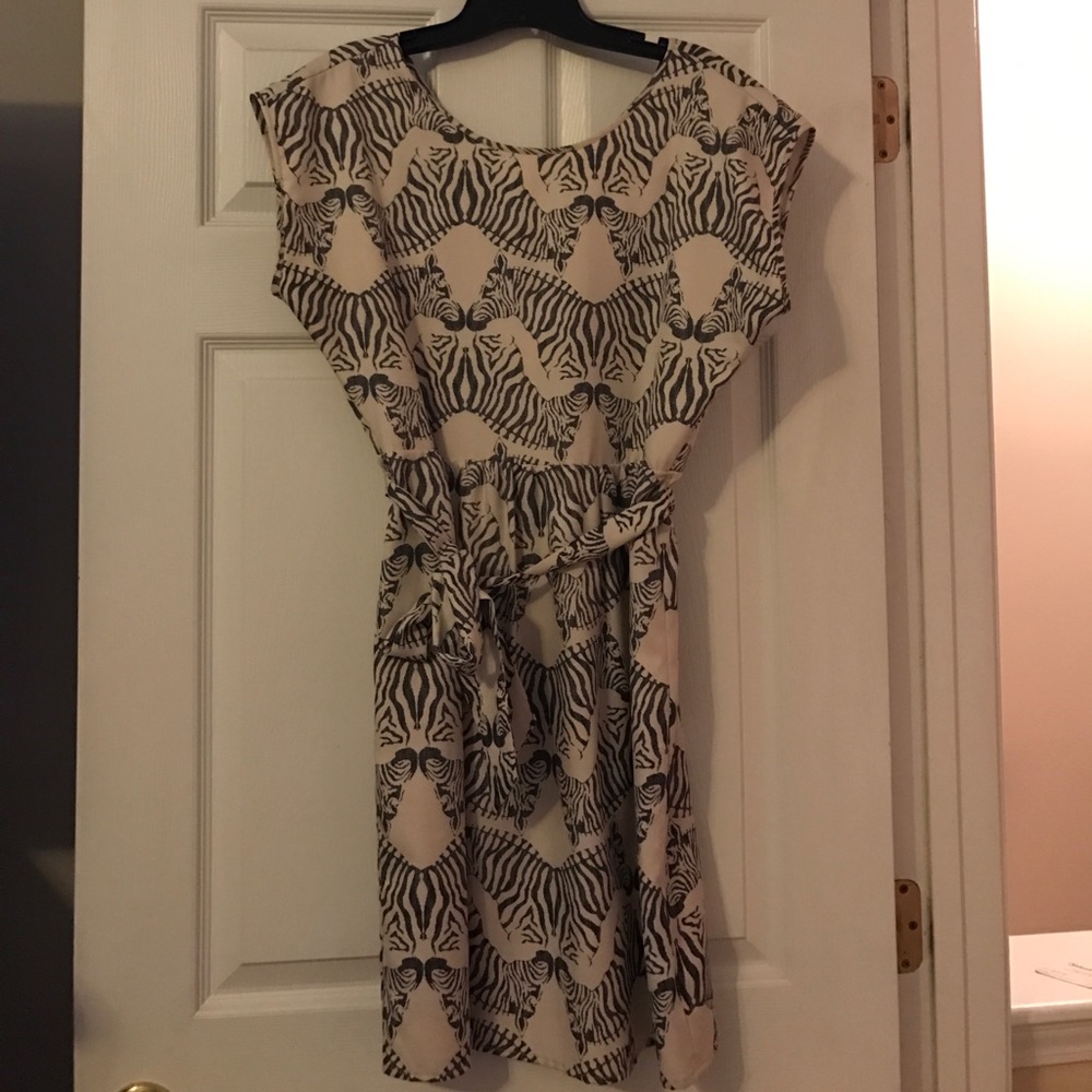 Zebra print shift dress