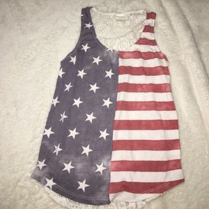 A tank with the USA flag pattern with laced back!!