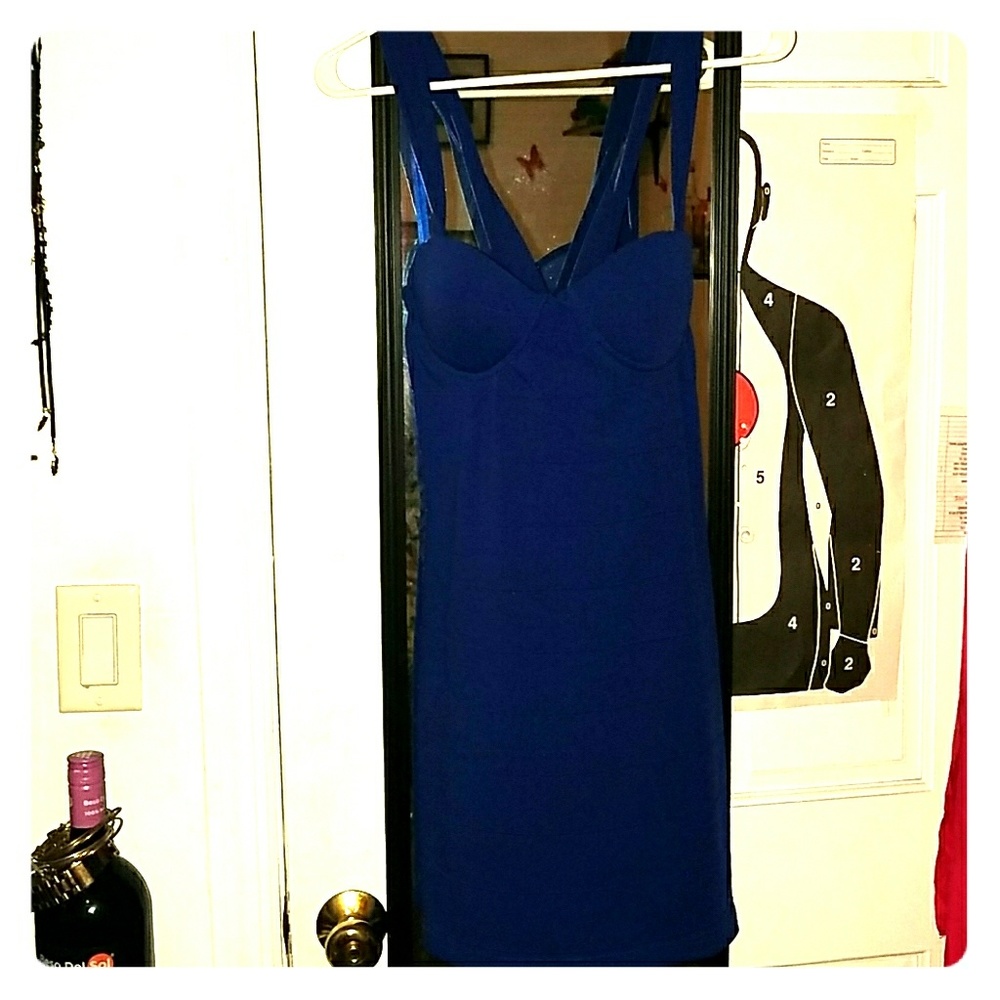 Blue criss cross back dress
