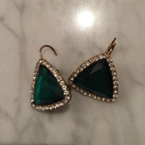 Glam emerald/diamond costume earrings