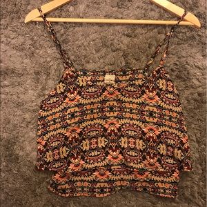 Tribal Print Cropped Tank Top