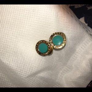 Tory Burch aqua stud earrings