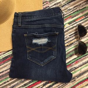 Destroyed Dark Wash Skinny Jeans