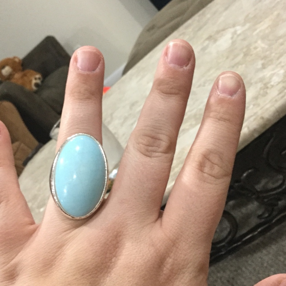Light blue stone ring