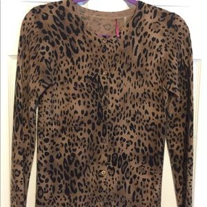 Cashmere cardigan with leopard print size XS