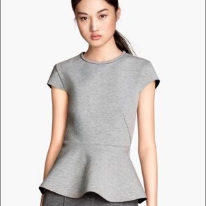 H&M Scuba peplum top - grey
