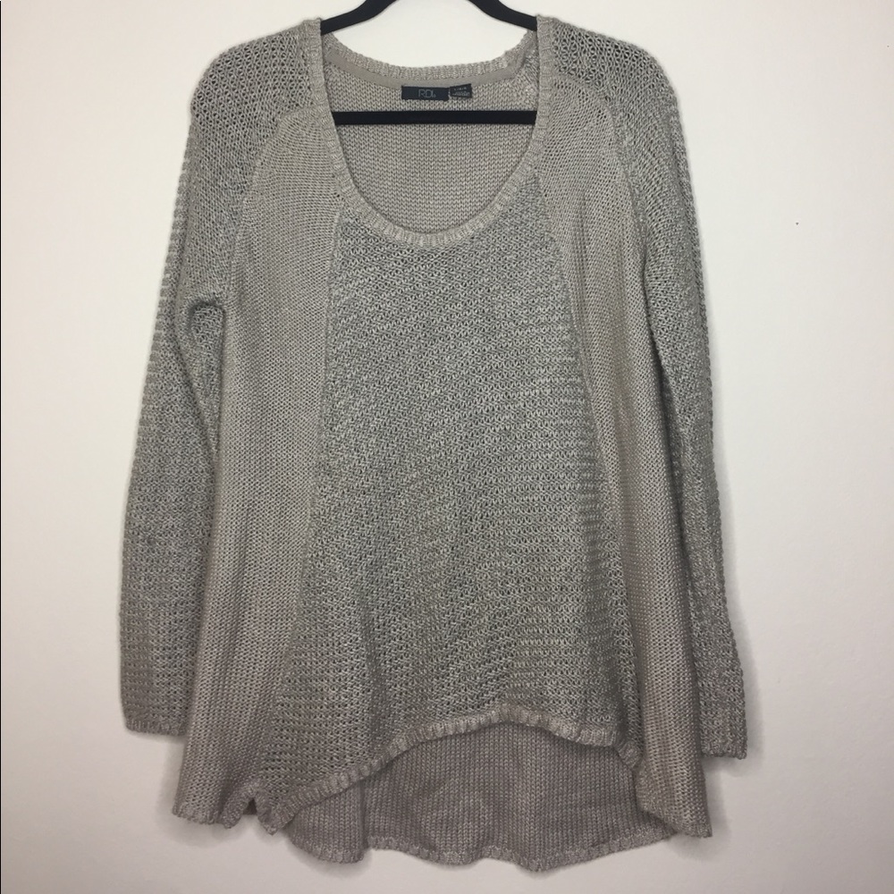 RDI taupe knit sweater