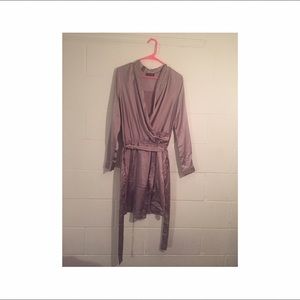 Satin wrap dress.