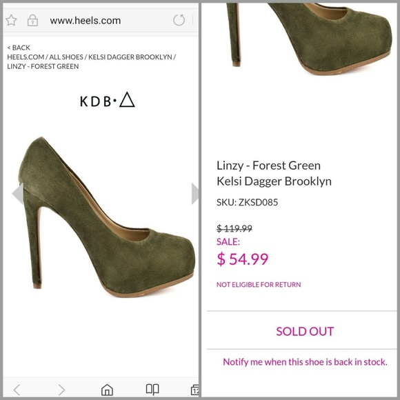 Kelsi Dagger ▪ 'Linzy' Forest 🌳 Suede Pumps. 5.5 - Picture 7 of 7