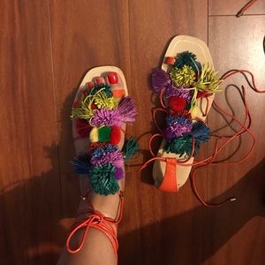 Zara Pom Pom sandal