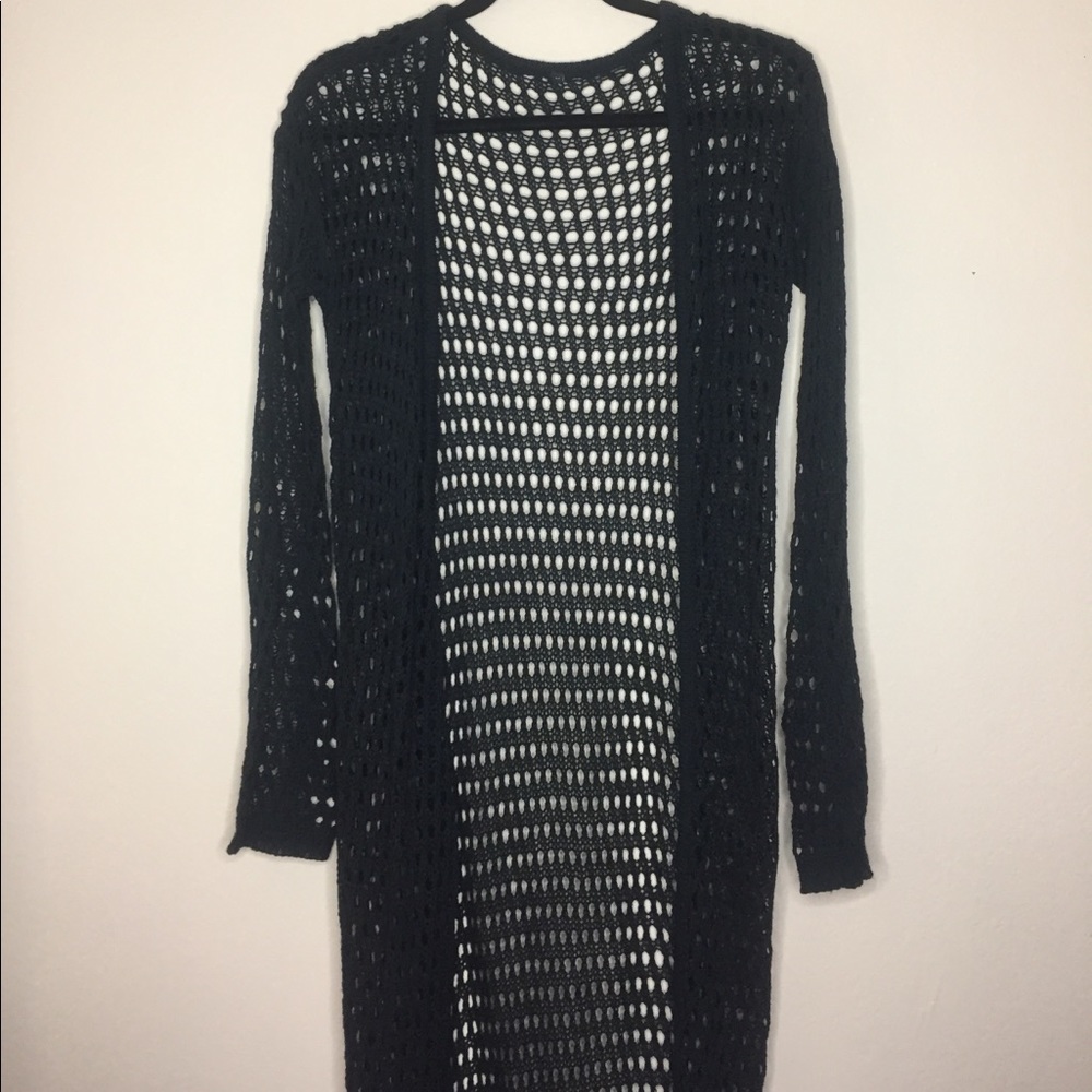 Black knit duster