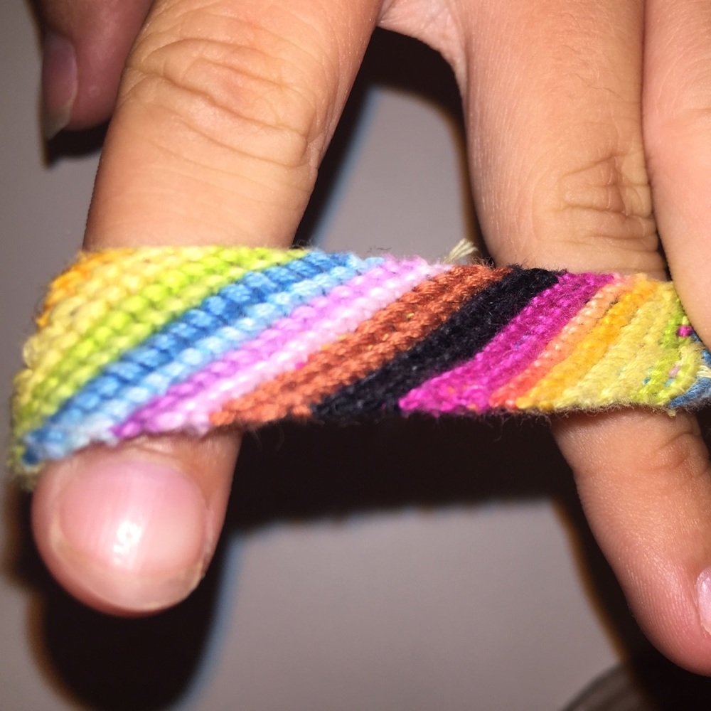 Homemade rainbow chevron bracelet!
