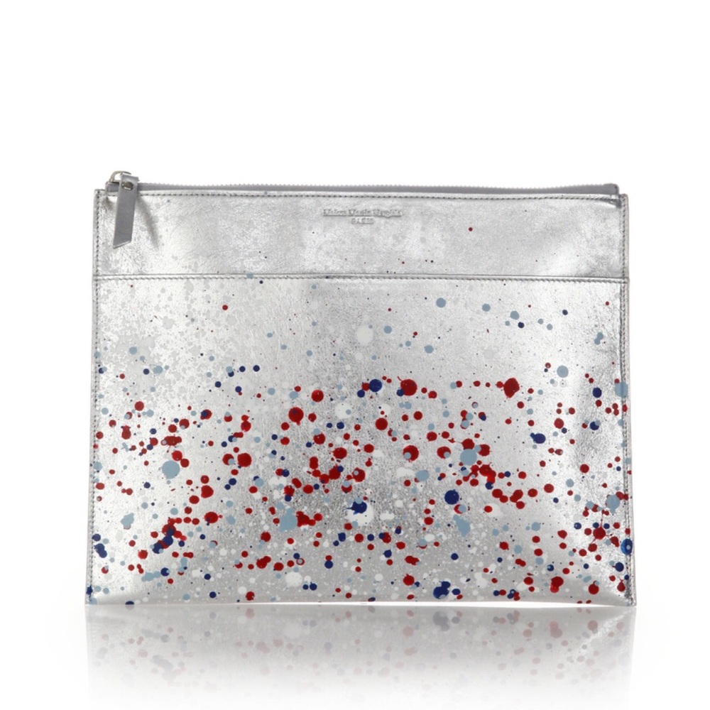 Metallic Paint Splatter Zip Pouch