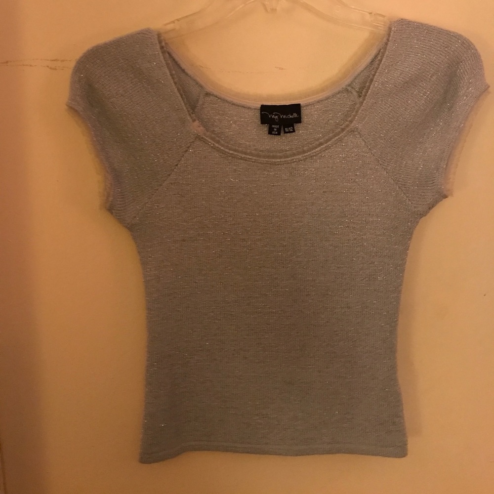 Baby blue metallic sweater