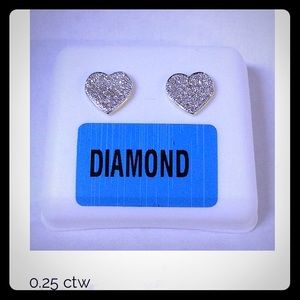 Diamond heart earrings
