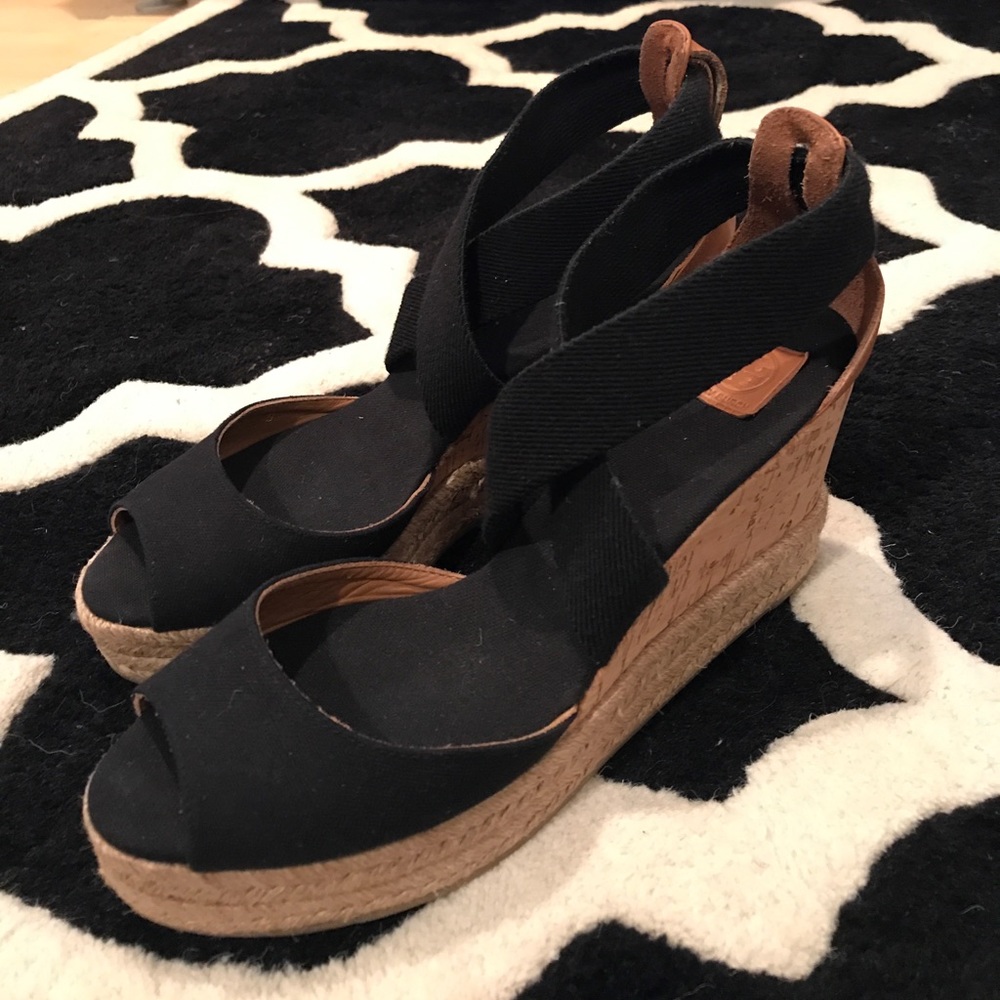 Tory Burch Black Wedges