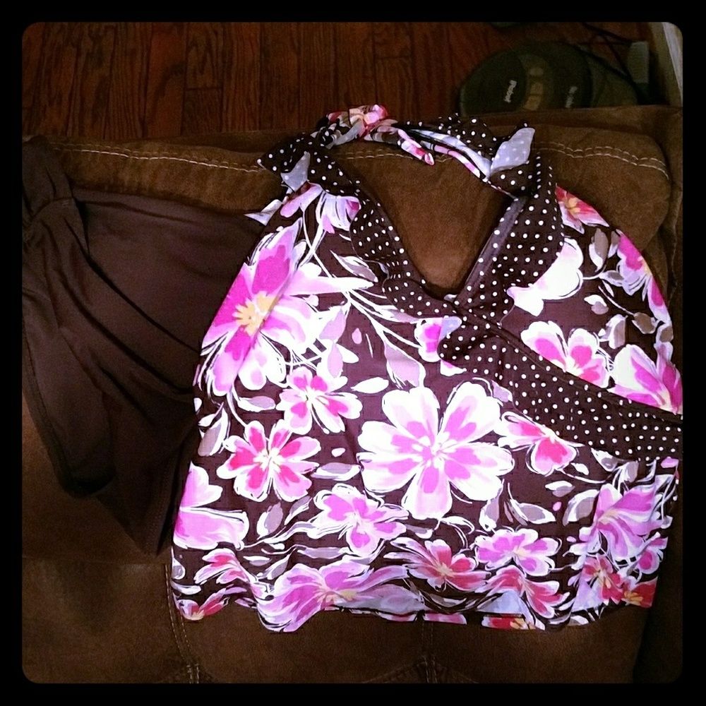 Aqua Couture Two-Piece Floweredy Swim Suit