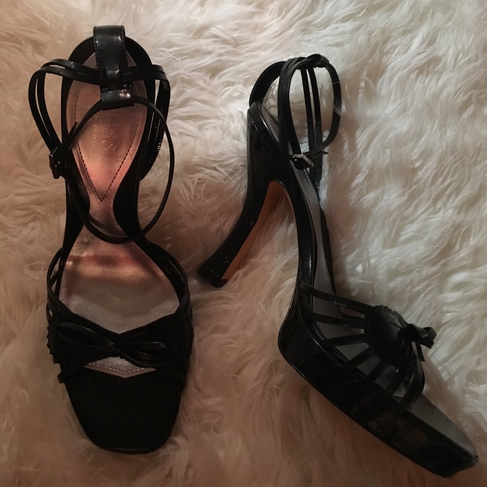 Guess Strappy Heels Snakeskin Pattern