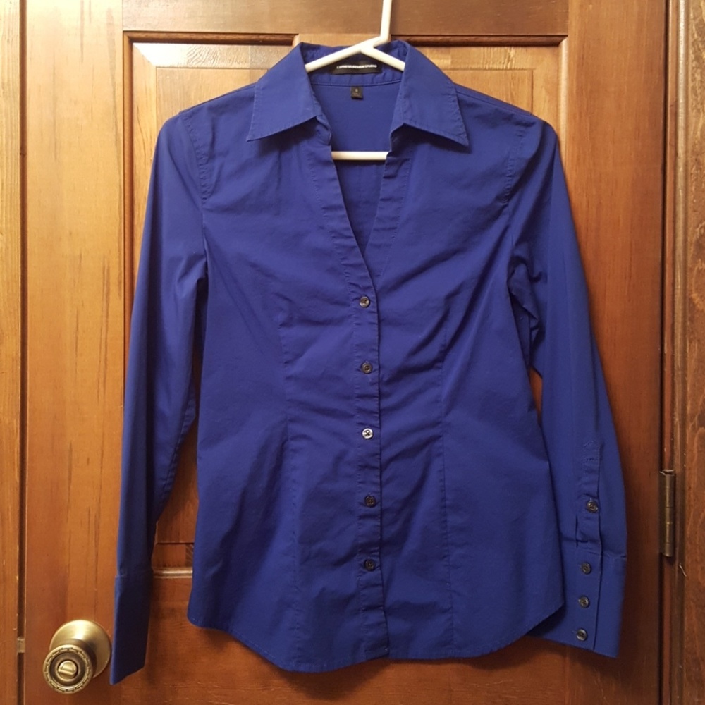 Express button-up long-sleeve shirt blouse top