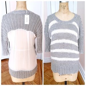 🆕 DESIGNER SVEE stripe knit top with sheer back