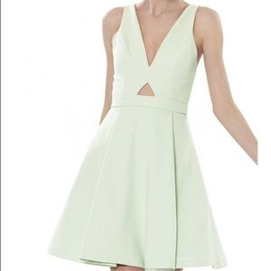 Alice + Olivia Nina cutout box pleat dress