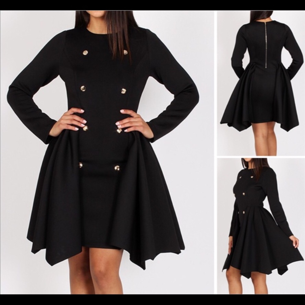 Gold button dress