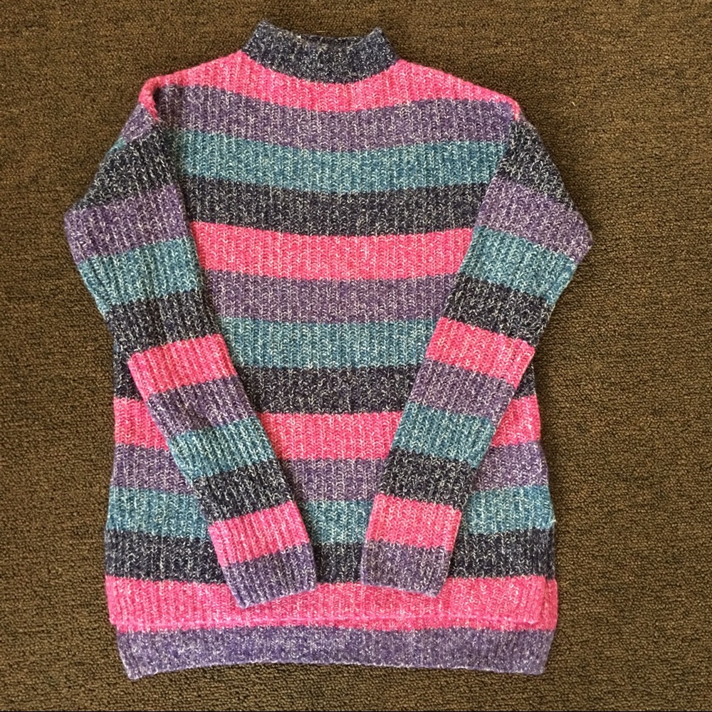GAP Multi colored bright Stripes sweater, Med NWT