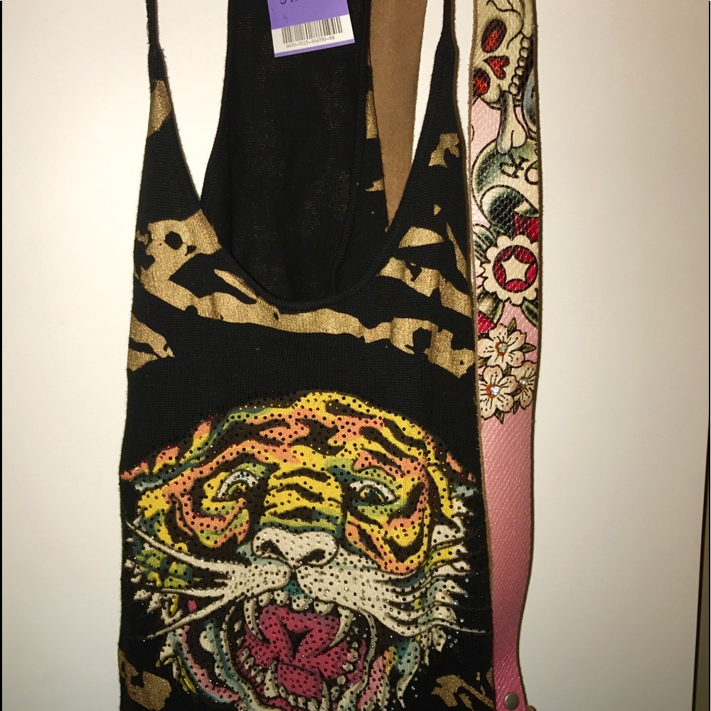 Ed Hardy tank top & Belt (tank with tags on)