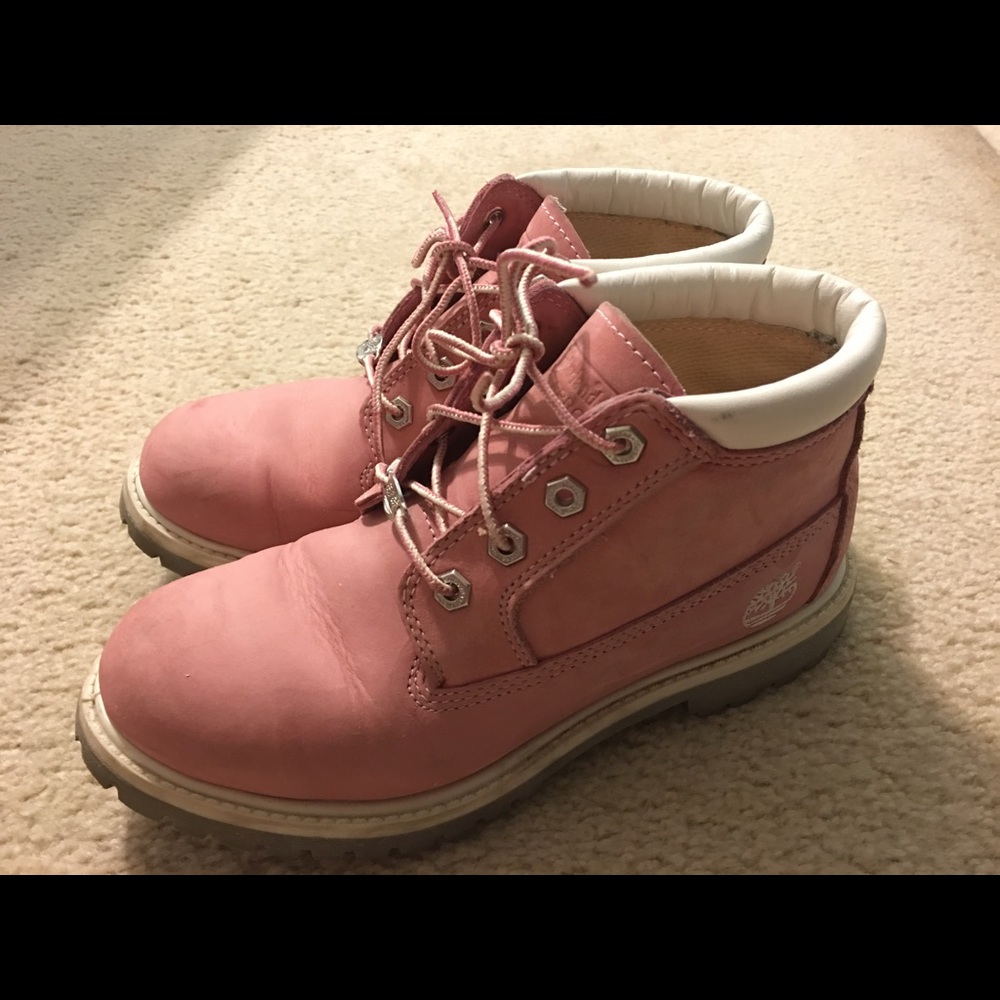 Timberland pink waterproof chukka booties
