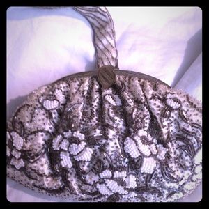 Vintage handmade beaded clutch