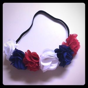 Red, White, and Blue Floral Headband