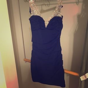 BEAUTIFUL, SEXY NAVY BLUE DRESS WITH 💎 JEWELS