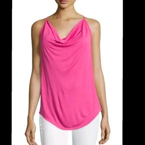 HAUTE HIPPIE Cowl Neck Racerback Tank Top Sz s