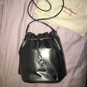 Salvatore Ferragamo bag tote shoulder purse grey