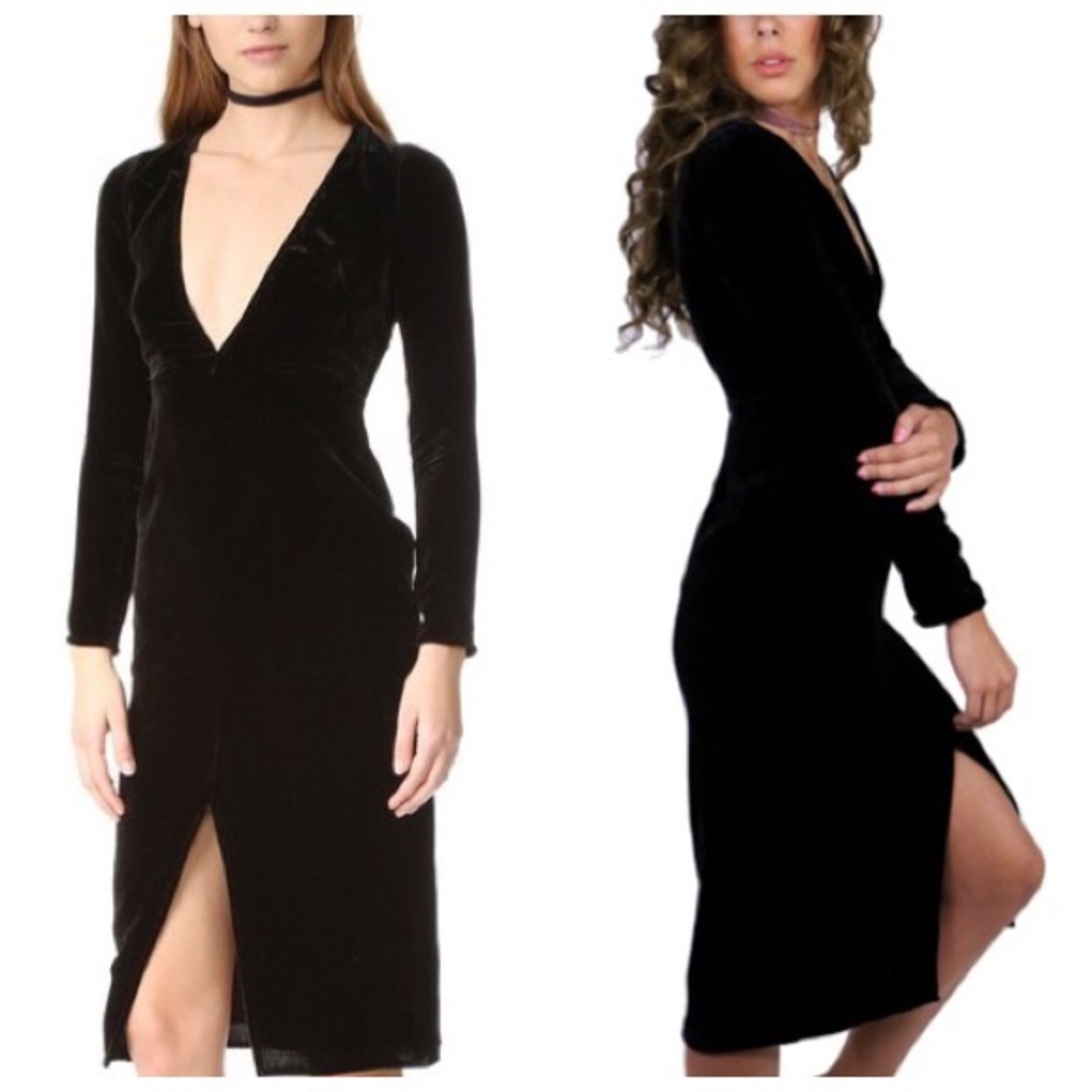 🆕 FOR LOVE & LEMONS - Velvet Collette Midi Dress - Picture 7 of 7