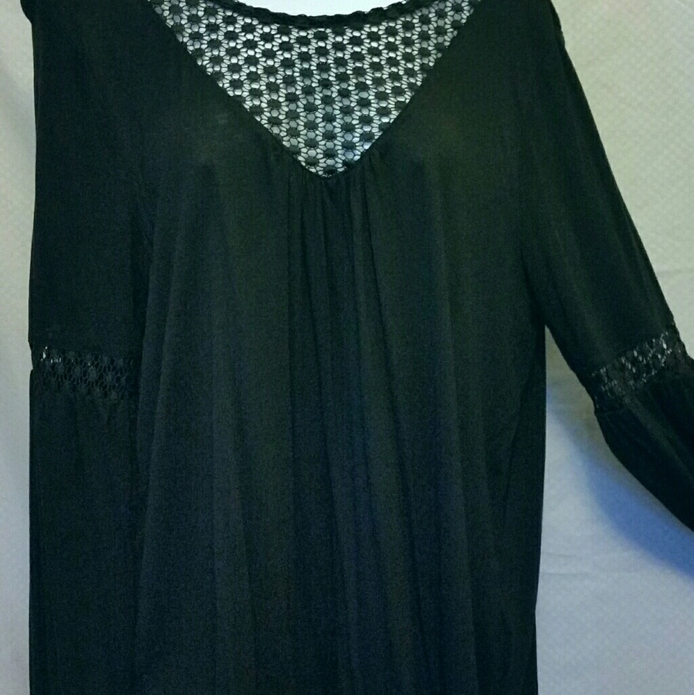 H&M Long-sleeved Top w/Lace Inserts