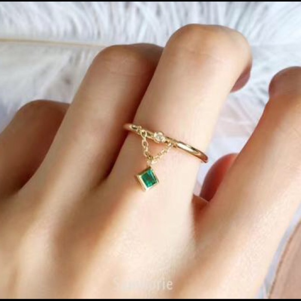 0.15 Carat Emerald Engagement Ring