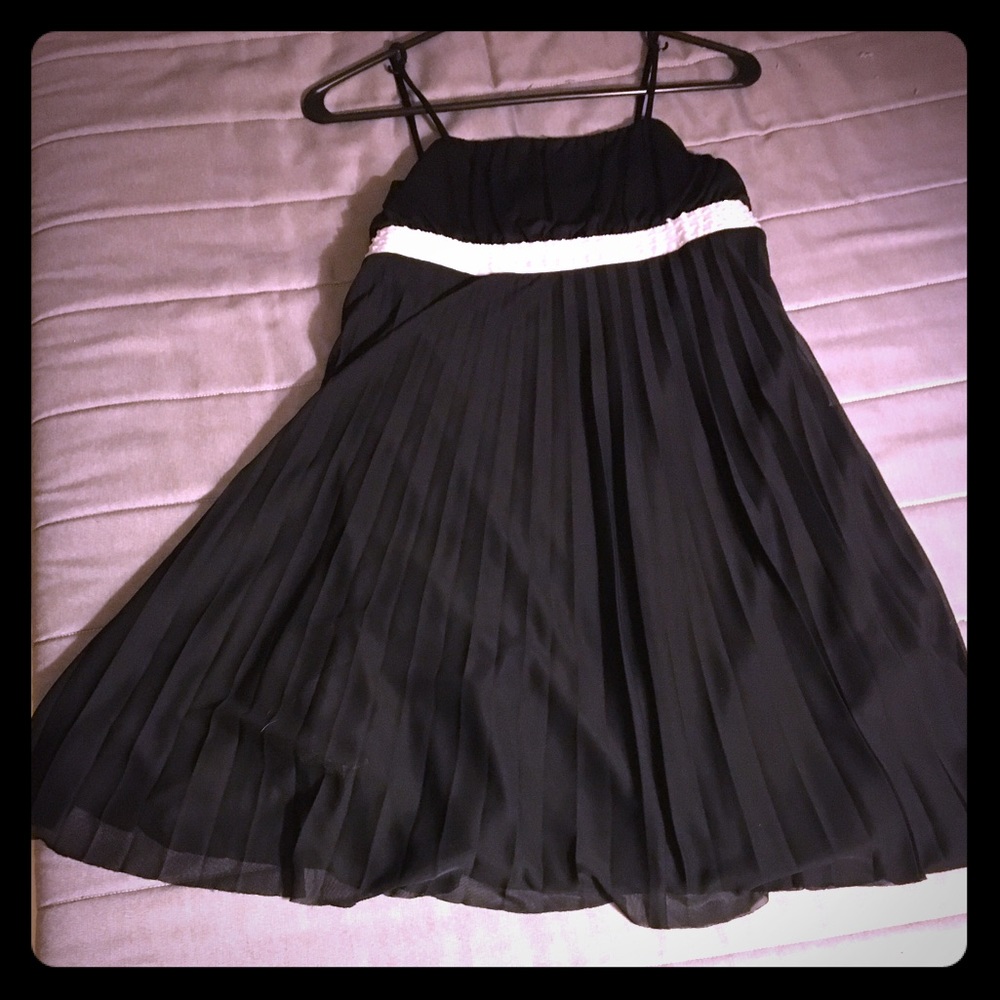Black and White Jewel Belted Dress