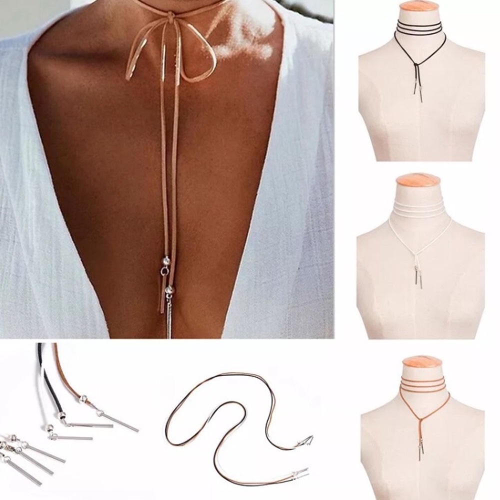Velvet chokers 160cm 1 black & 1 tan
