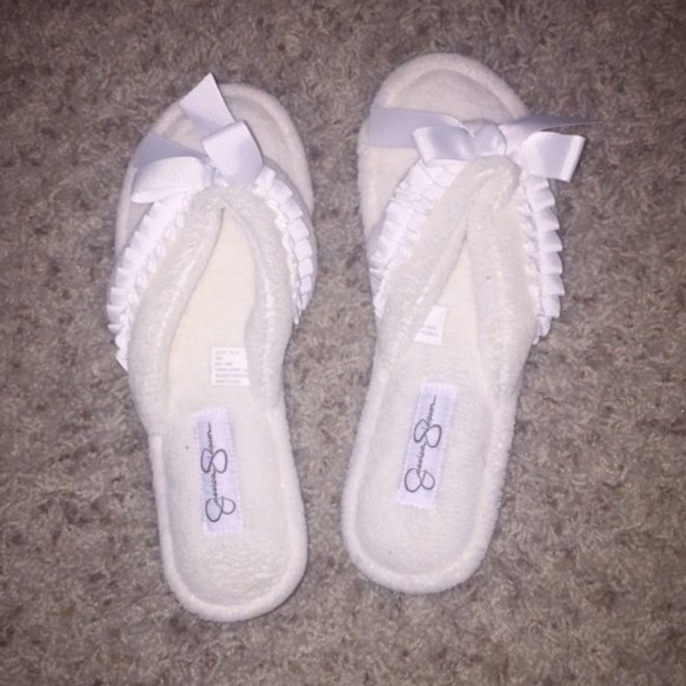 Jessica Simpson fur sandals