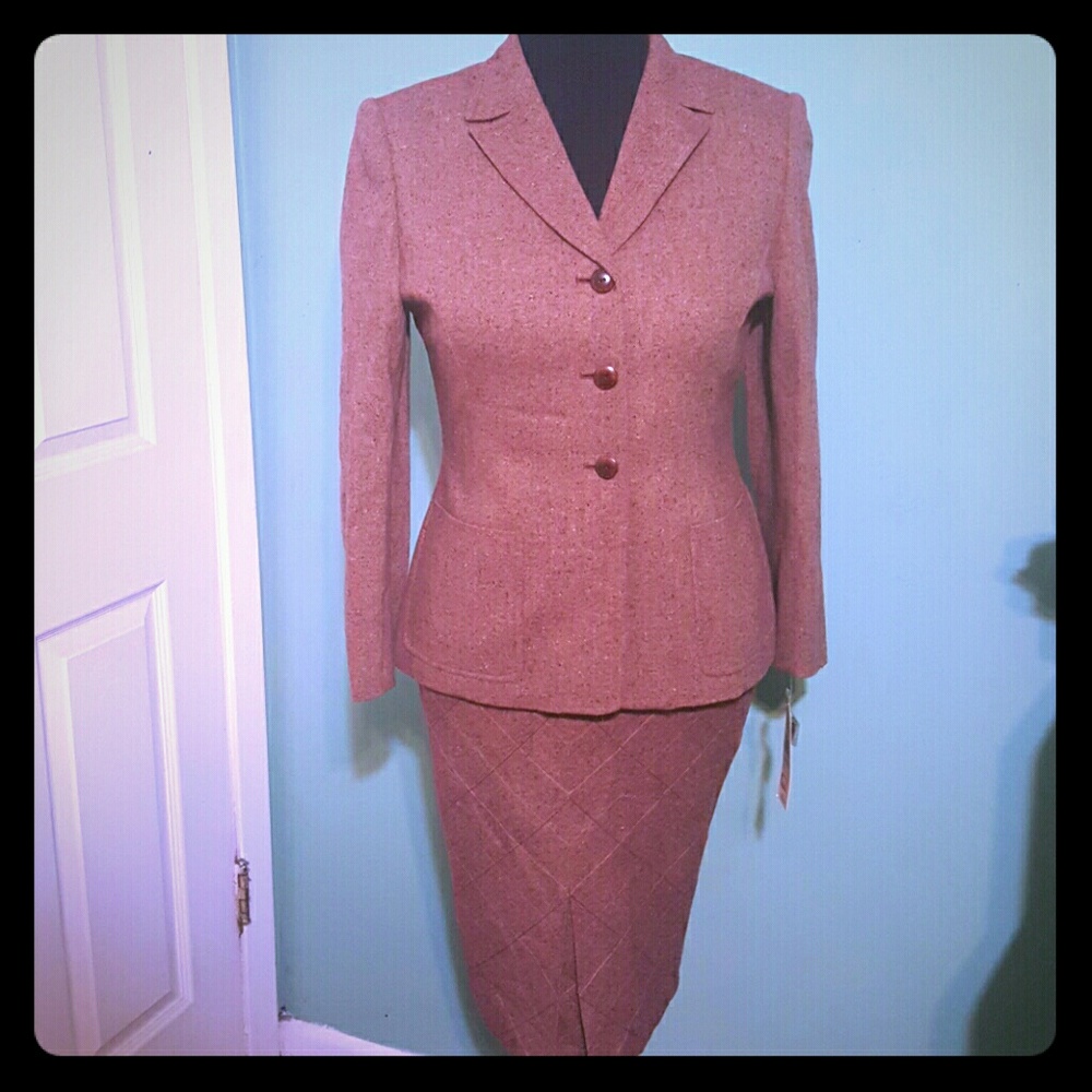 Vintage Lord & Taylor Tweed Skirt Suit Blazer