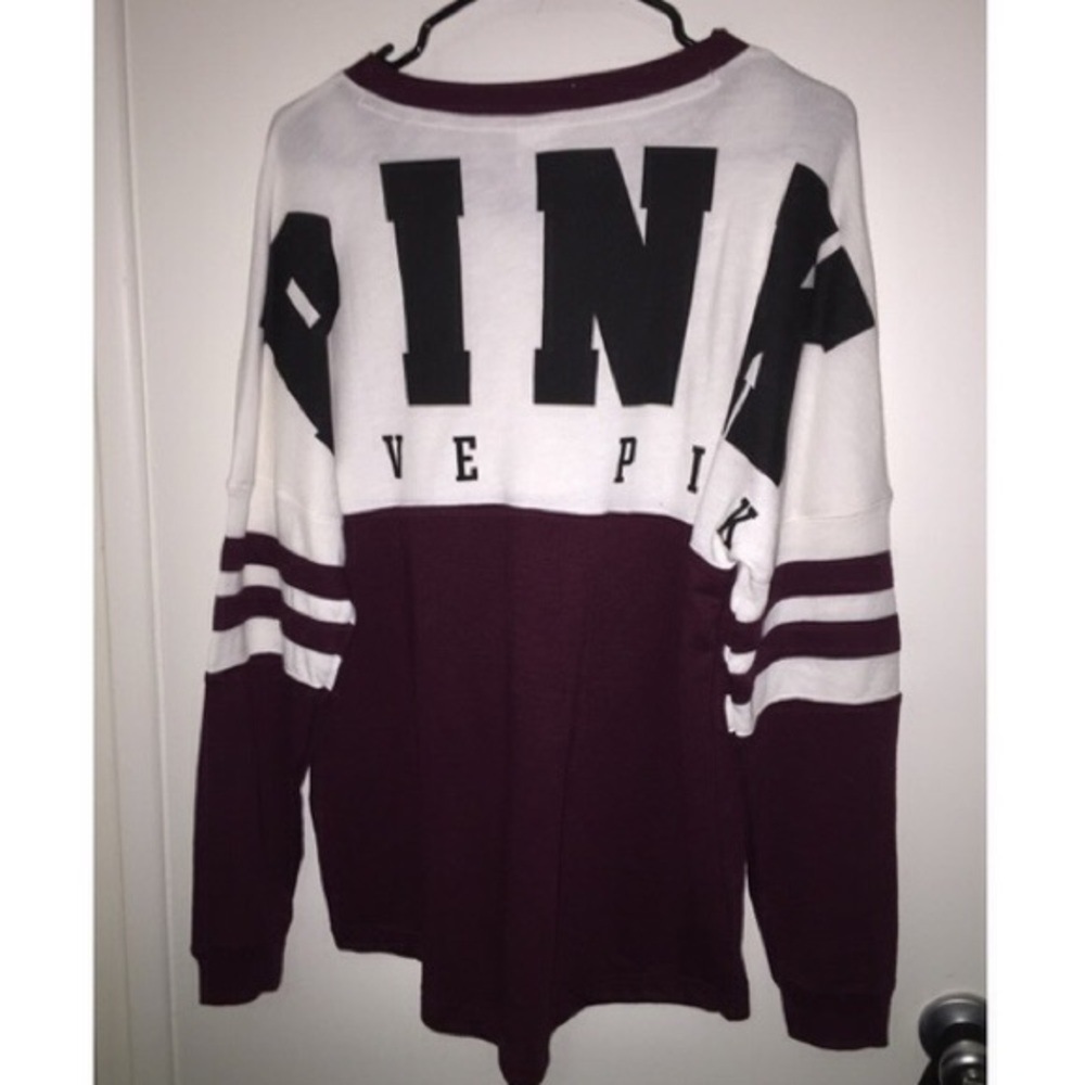 Sporty PINK crew neck sweater
