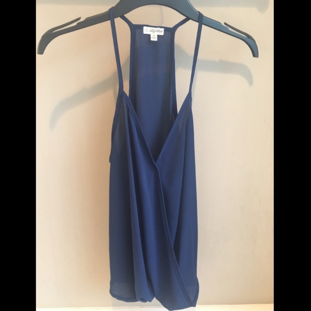 Navy Lily White tank top