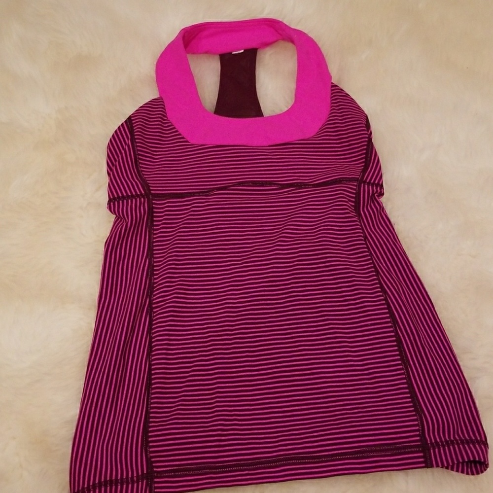 Lululemon pink striped tank