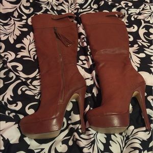 Tall brown boots